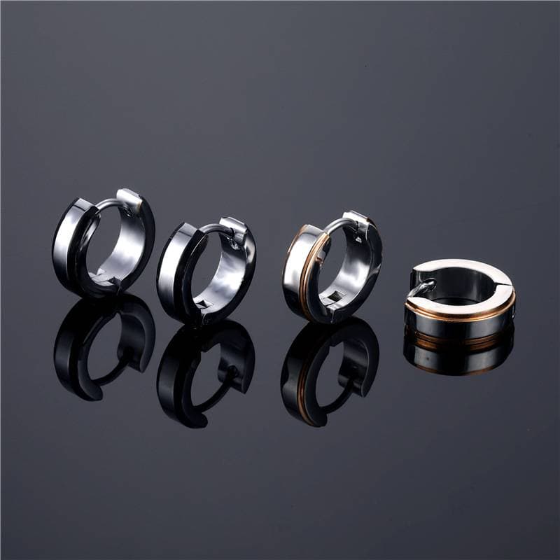 1Pcs Anti-allergic Titanium Steel Earring Punk Rock Stud Earrings Men Fashion Jewelry Women Circle Round Stud Earrings