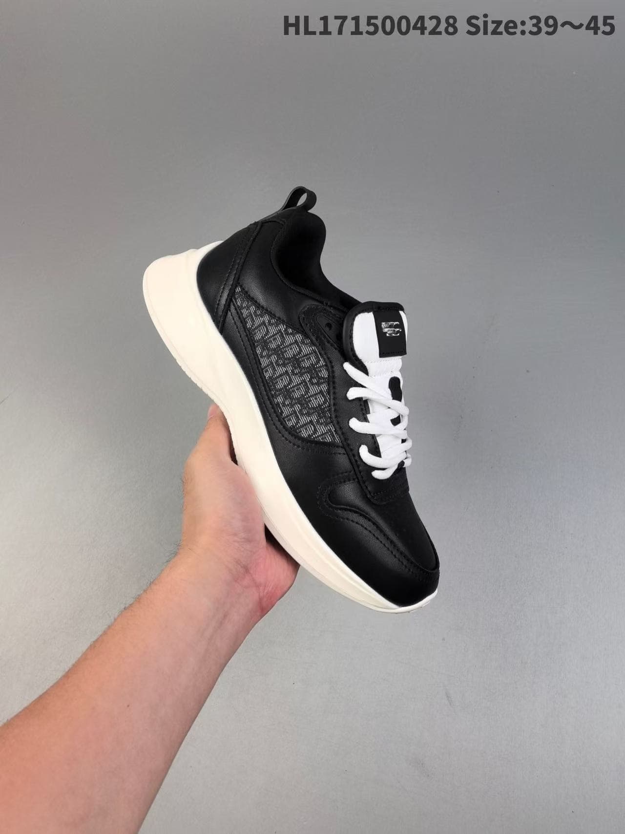 DIIOR B25 Chaussures décontractées basses en cuir à bout rond et lacets pour hommes