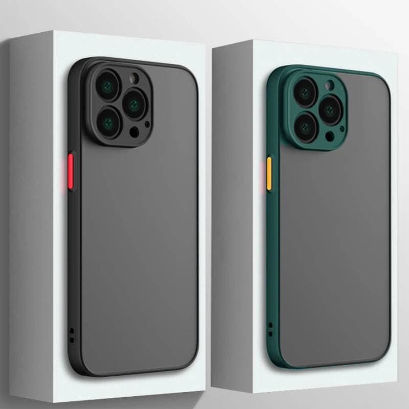 Shockproof Armor Matte Phone Case For IPhone Air 17 16 15 14 13 12 11 Pro Max 16E 16Plus 13Mini X XR XsMax 8 7 6 6s Plus SE3 Clear Silicone Bumper