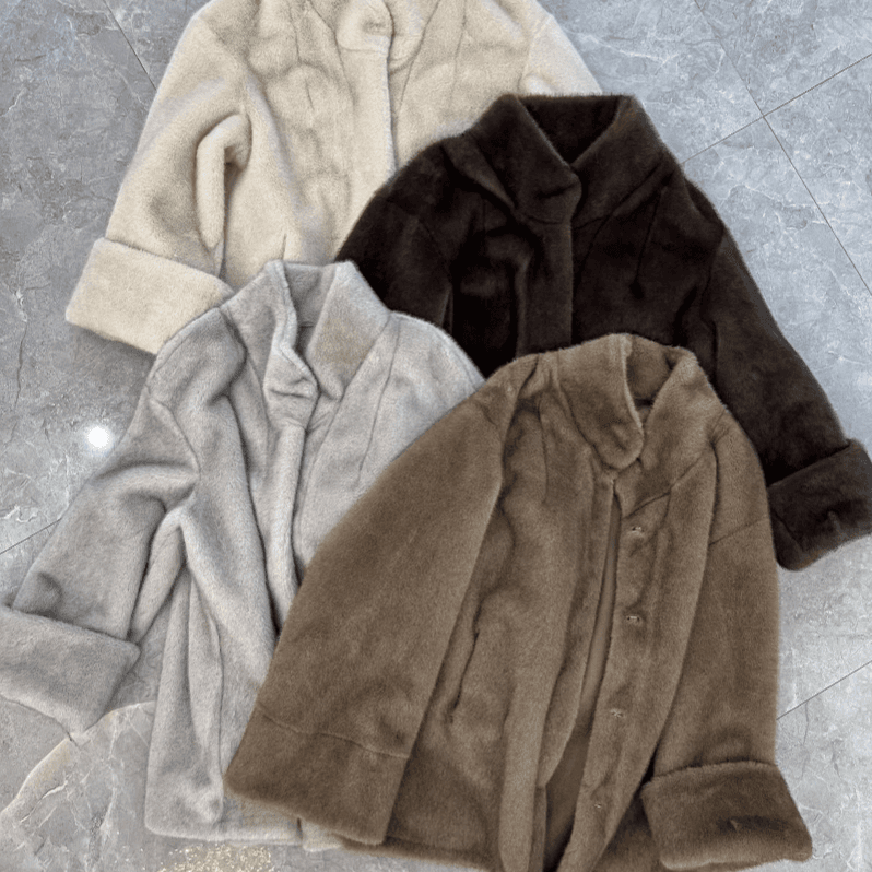 Women’s Clothing Faux Mink Coat – Oversized Teddy Jacket (6 Neutral Colors)​