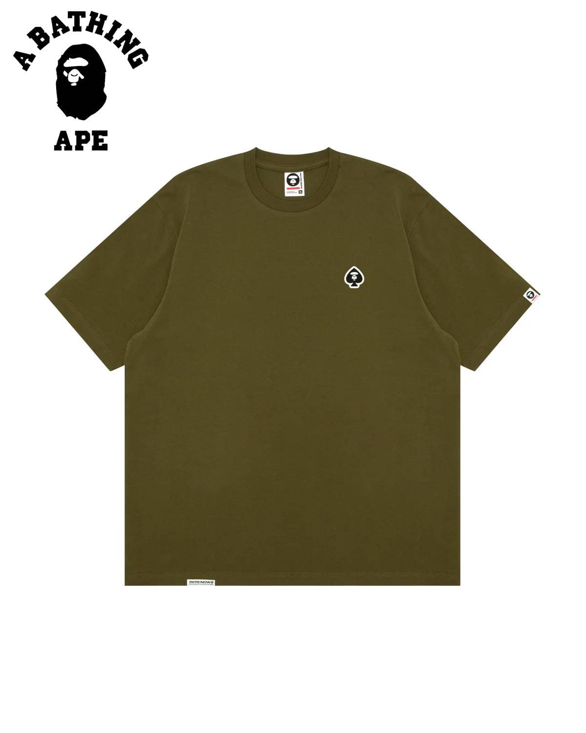 A BATHING APE BAPE-Spades Moon Logo Short Sleeve T-shirt Made Of Pure Cotton Fabric, Unisex