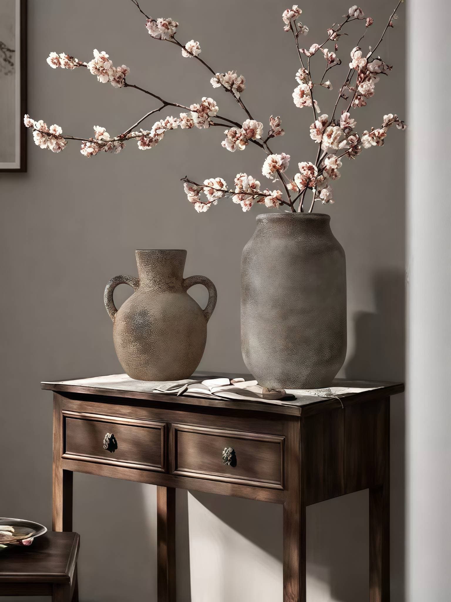 1pc Classical Retro Style Water-filled Ceramic Vase, Suitable For Indoor And Outdoor Multi-scene Ornaments, Flower Arrangement, Vase