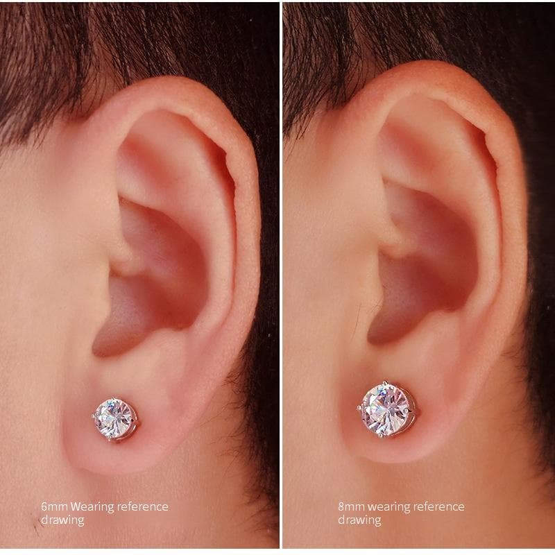 Men's Titanium Steel Ear Cuff With White Diamonds, No-Piercing Magnetic Clip-On Earrings For Men, Minimalist Geometric Style Unisex Hipster Jewelry​