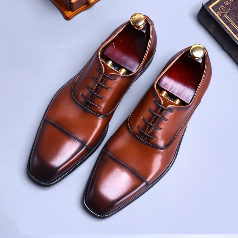 The First Layer Of Cow Shoes For Men Four Seasons Brand Three-joint Leather Oxford Formal Business Shoes For Men