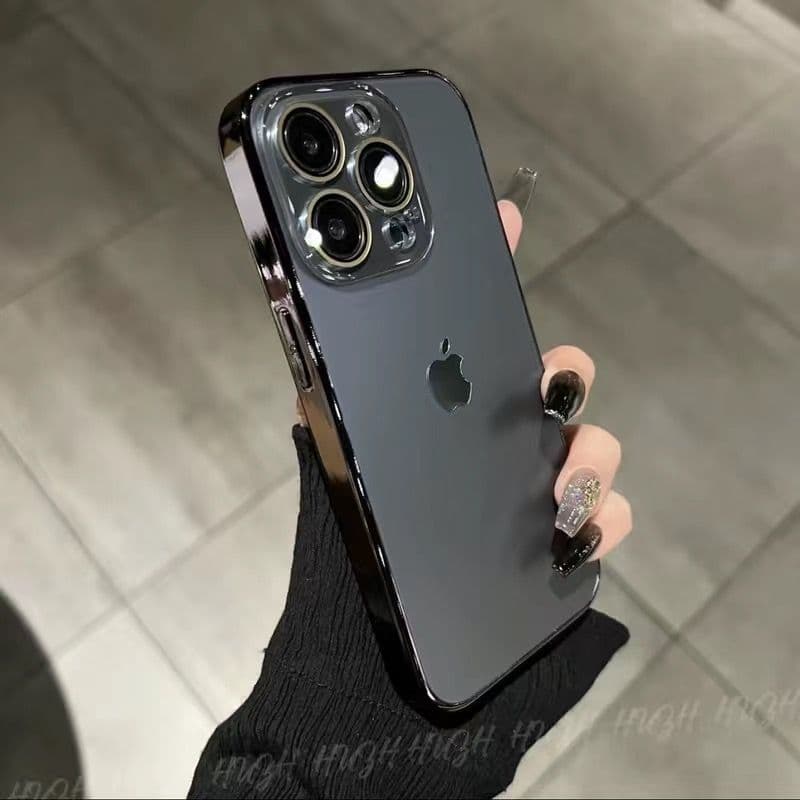 Coque de téléphone à texture originale avec film d'objectif, 15 Promax, iPhone 13 Premium, anti-empreintes digitales 14, tout compris
