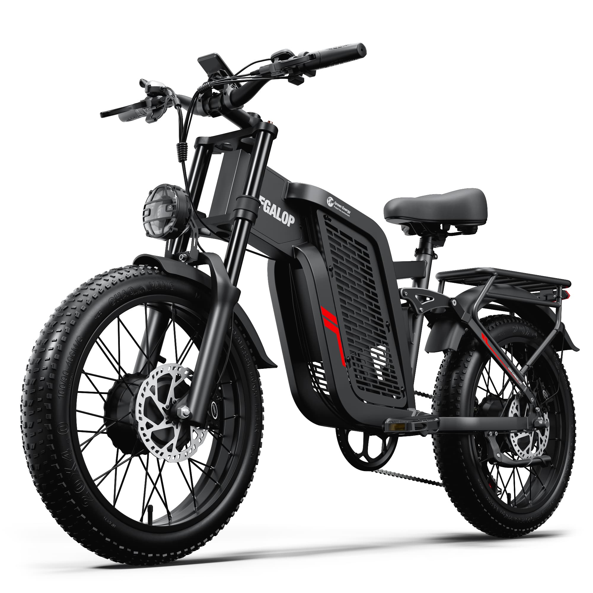 TIFGALOP F7 Electric Bicycle For Adults 20 Inch Fat Tire Full Suspension 2000W 52V24Ah Electric Mountains Bike