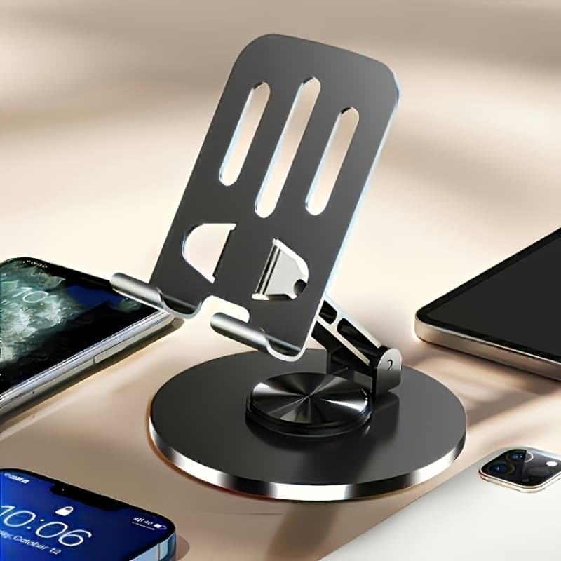 360 Degree Rotating Metal Phone And Tablet Holder, Compatibility Non-slip Base Metal Universal Compatibility