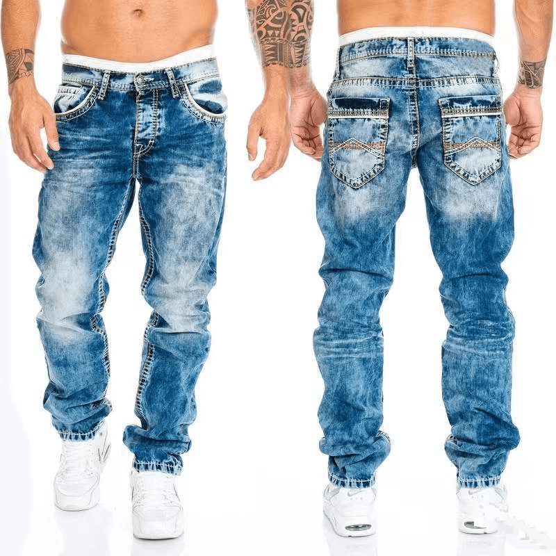 Men's Jeans Casual Top Line Pants Straight Leg Men's Pants Hip Hop Jeans