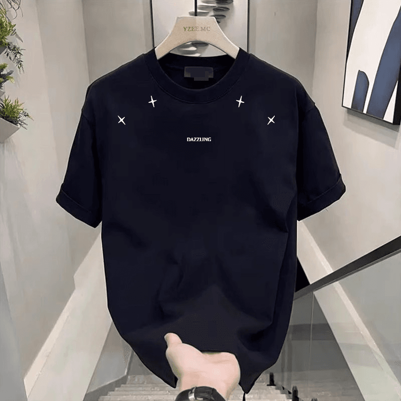 Men's Clothing Trendy Short Sleeved Ins Pure Cotton Summer New Men's Printed T Shirt Trendy Men And Women All Match Round Neck T Shirt Men