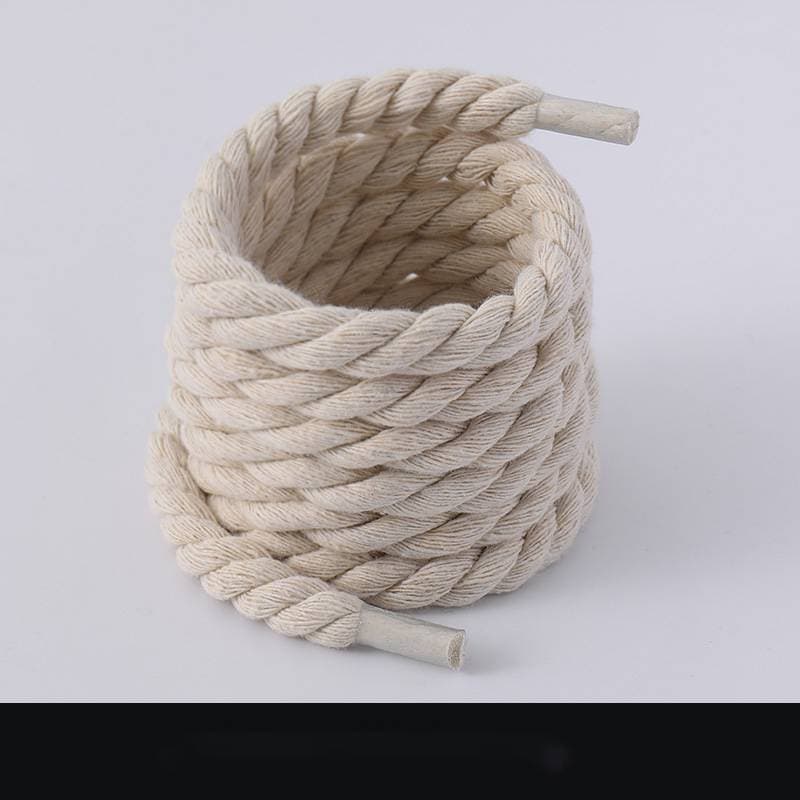 Lacets Un lacet à trois brins épais rond noir guerrier noir beige 7 mm