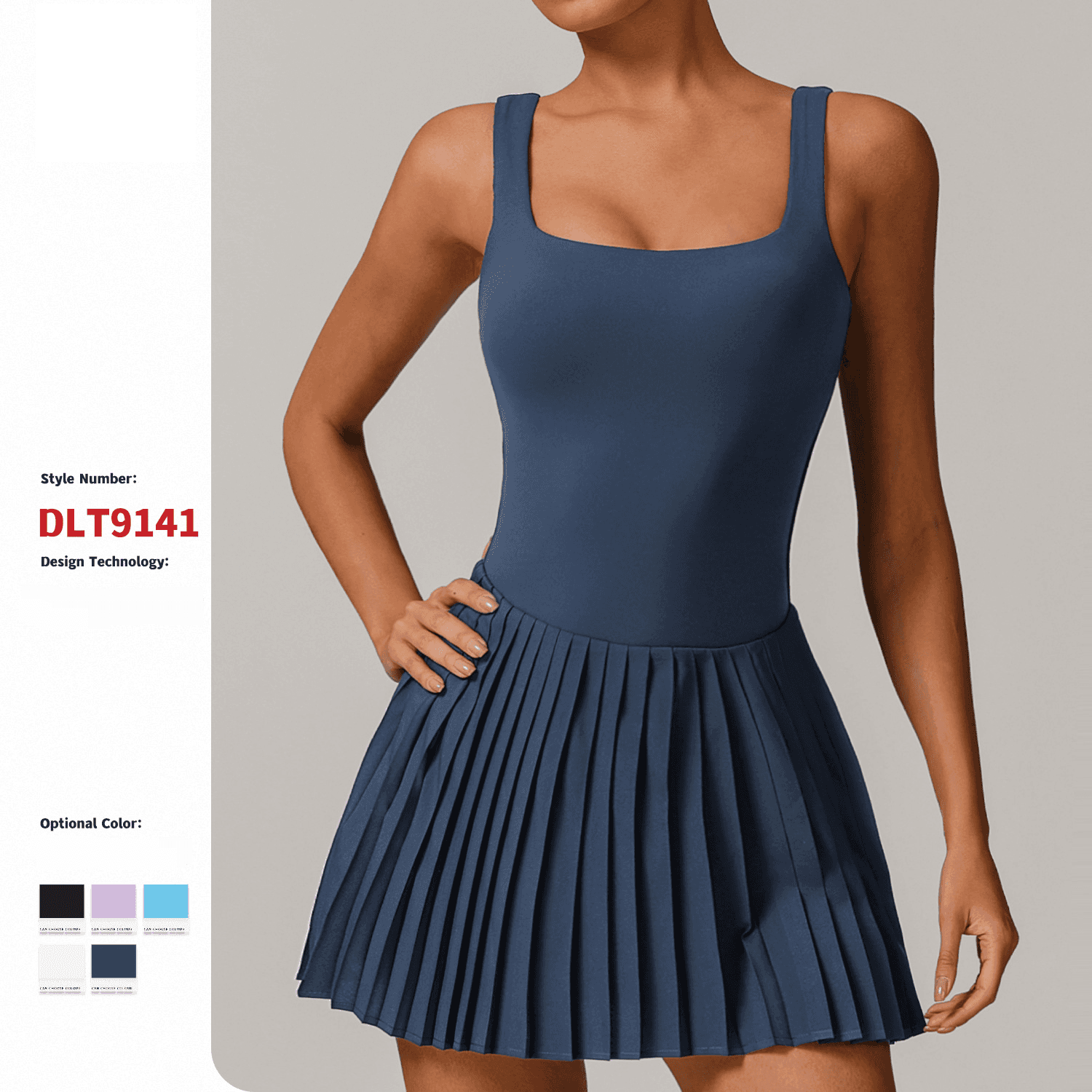 Women’s Clothing Two Piece Tennis Skirt Bottoming Anti Exposure Fitness Pocket Pleated Skirt Sports Dress