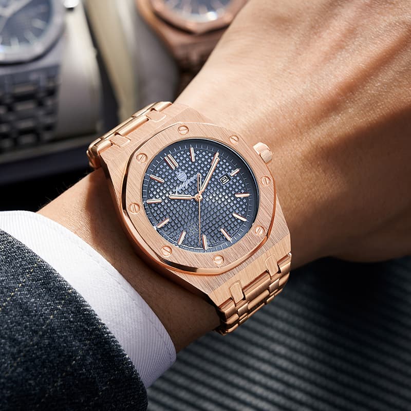 Original Luxury Men's Watches Date Chronograph Stainless Steel Quartz Watch Waterproof Luminous Fashion Man Wristwatch