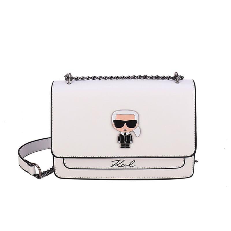Sac à bandoulière avec chaîne pour filles, asymétrique épaule dénudée, petite boucle de verrouillage carrée, couleur unie, polyvalent, sous l