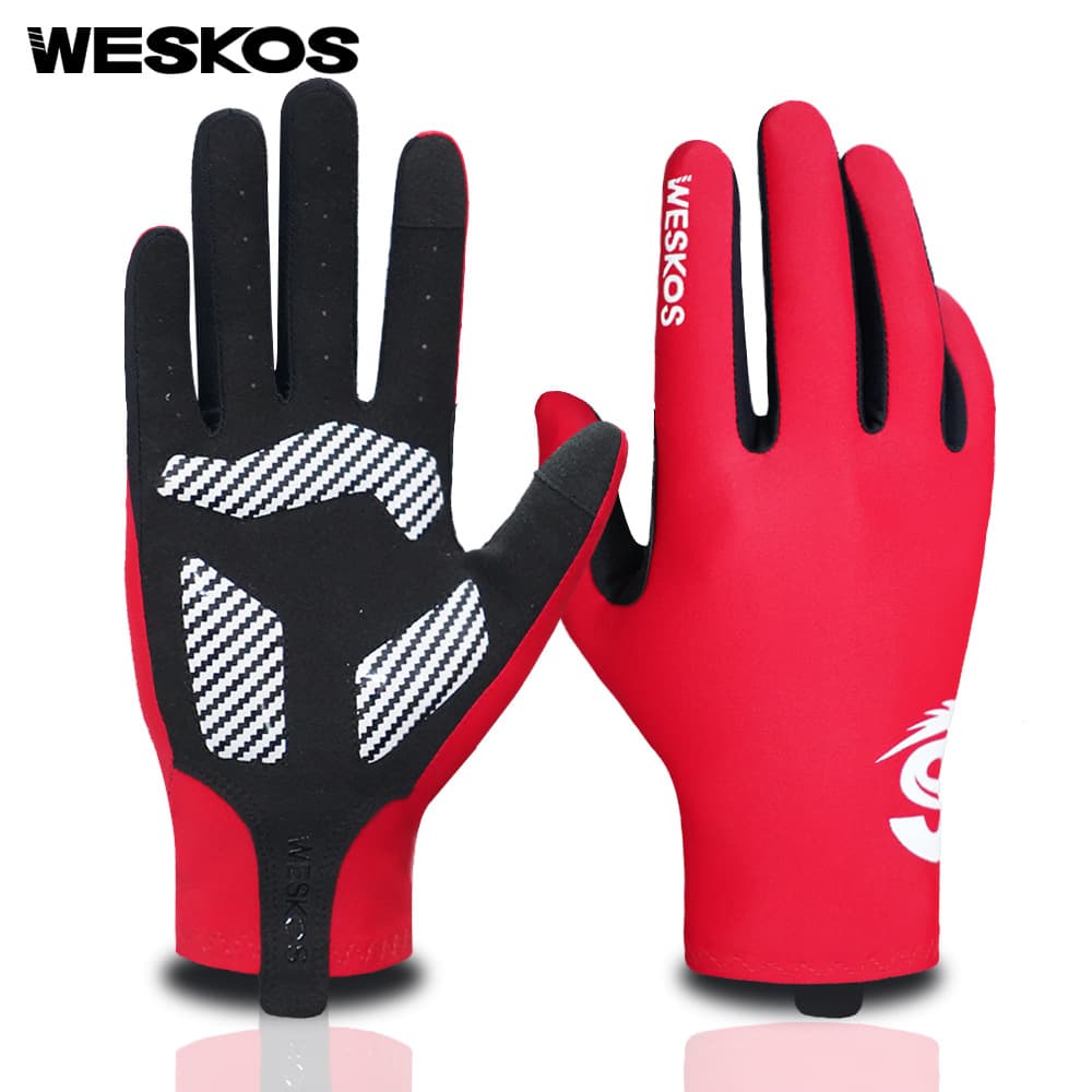 Unisex Outdoor non slip cycling gloves bicycle shock absorption full finger touch screen spring summer autumn thin silicone running fitness gloves