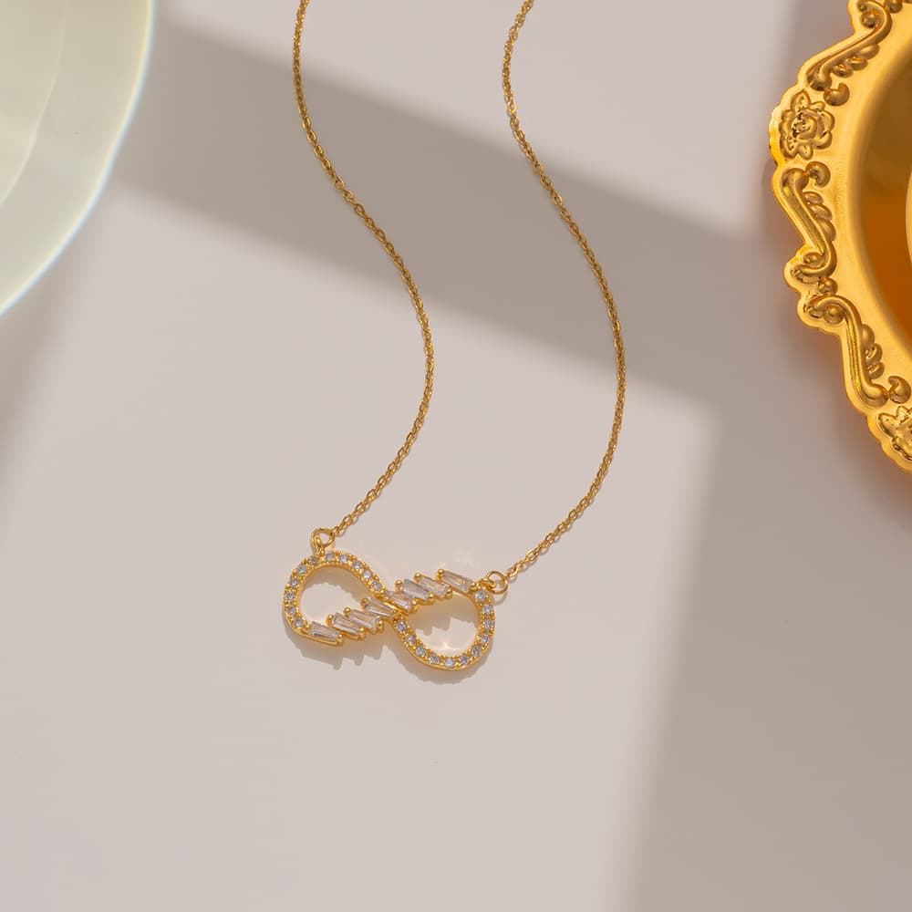 new women;s necklace 8-character love necklace female infinite love heart-shaped necklace collarbone chain gift manufacturer