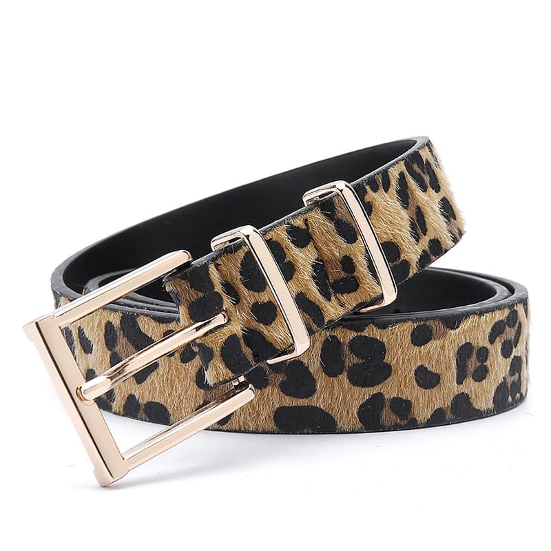 Women's decoration creative leopard print horse hair paired with jeans new women's belt trend