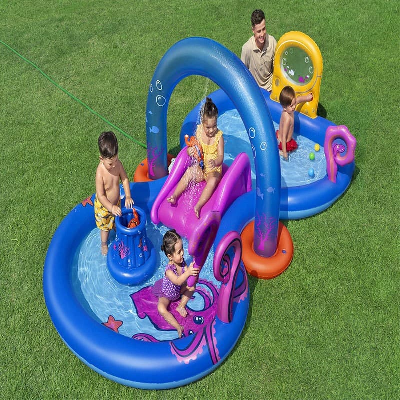 Deep Sea Animal Play Pool Inflatable Swimming Slide Ocean Animal Theme Children's Outdoor Water Fun