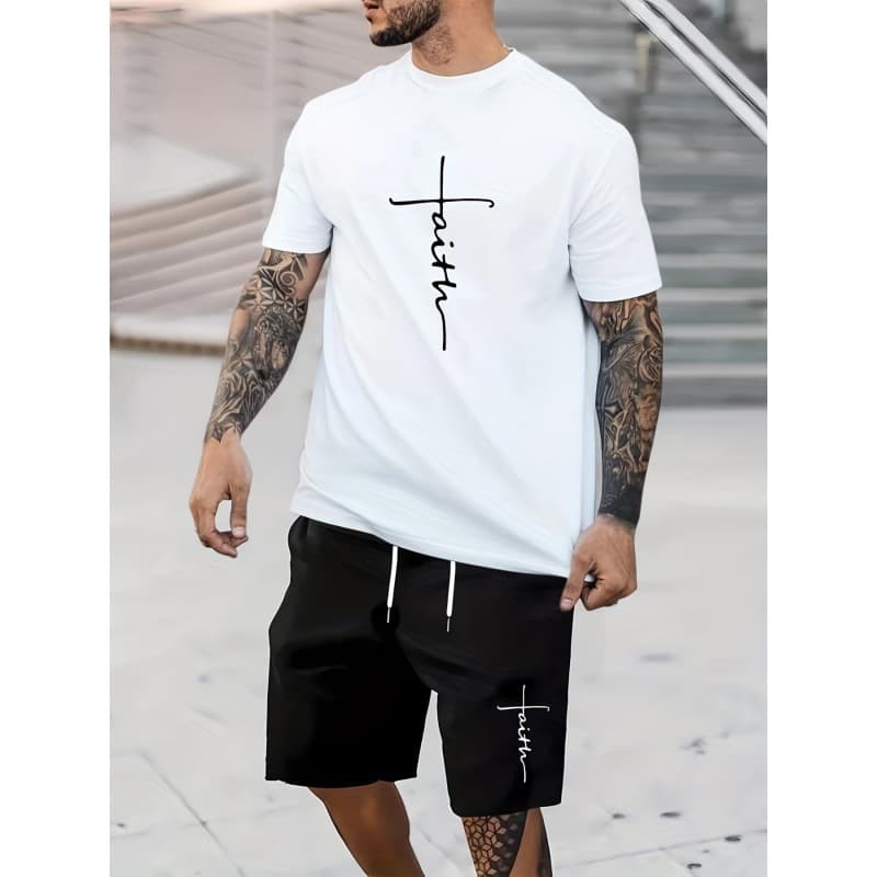 European Size Men's T-shirt Set Summer Men's Sets