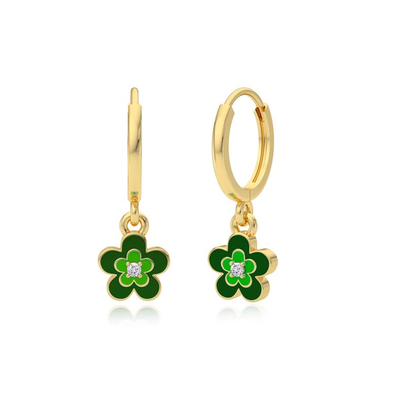 Oil Drop Flower Round Earrings For Women Light Luxury Niche Design Ear Clips High End Temperament Earrings