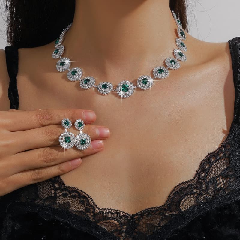 bridal jewelry necklace earrings jewelry set banquet dress necklace fashionable and versatile temperament accessories
