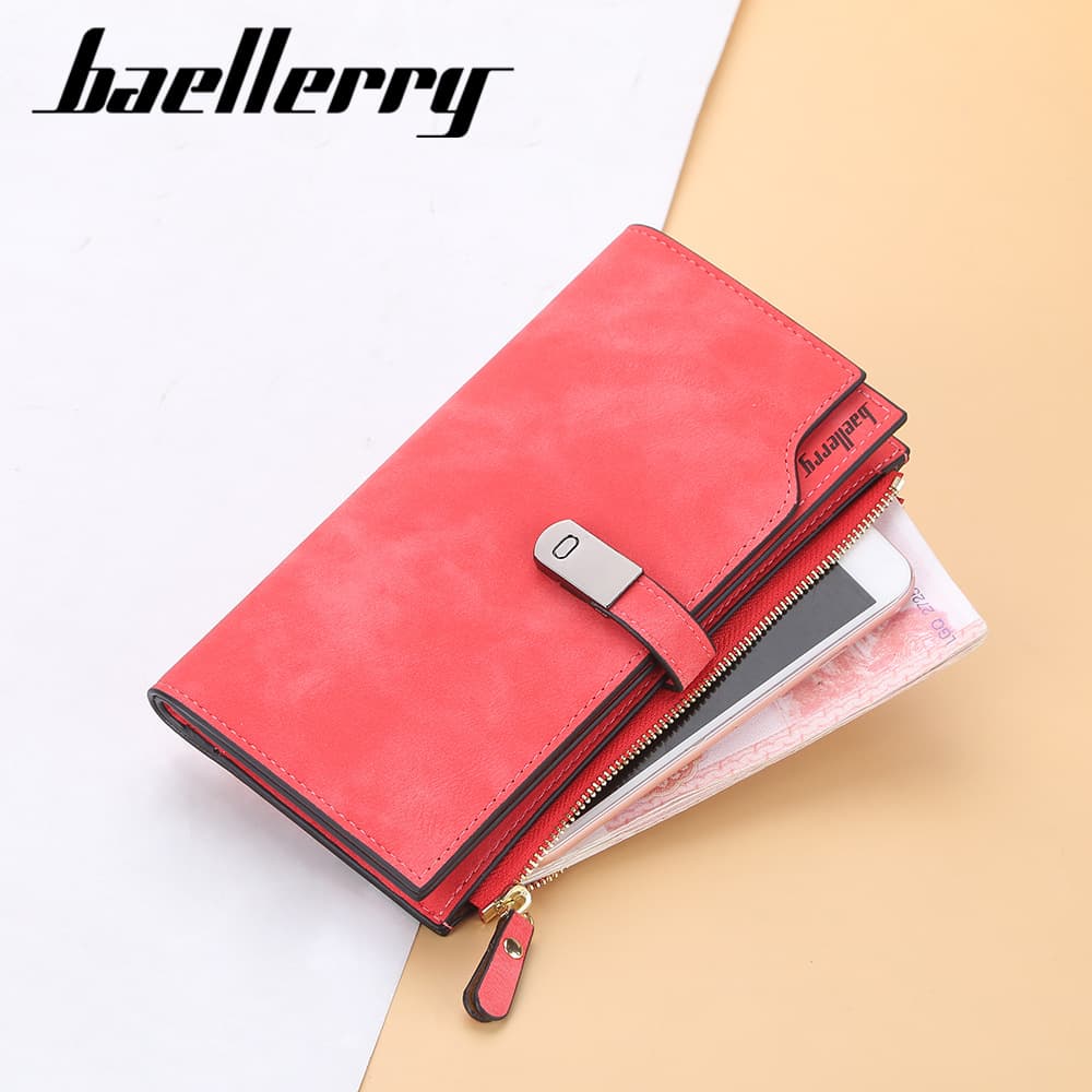 BAELLERRY new ladies long wallet version with multiple card slots buckle wallet zipper clutch bag women wholesale