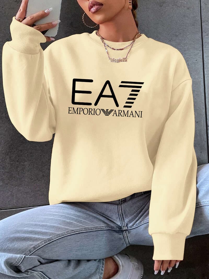 EA7 Automne et Hiver Nouveaux vêtements pour femmes et filles - Style mode et fun - Sweat à capuche à manches longues et col rond