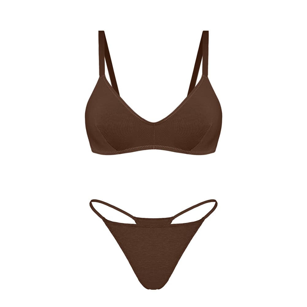 Underwear & Sleepwears Miss Simple Underwear Women's Soft Breathable No Wire Ring Non Empty Cup High Elastic Sports Vest Bra Set