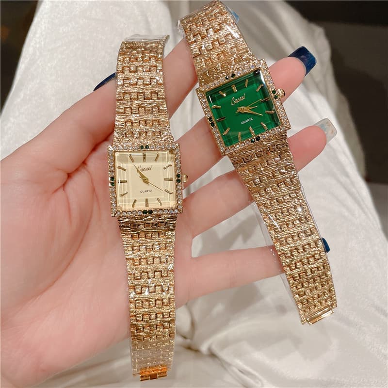 Women's watches Cacaxi hot sale retro square watch ladies live new fashion green diamond watch foreign trade model A247
