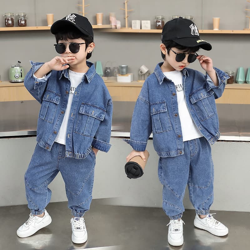 Mother & Kids Boys Denim Suit Children's Clothing Small And Medium Children Handsome Boys Baby Casual Two Piece Clothes
