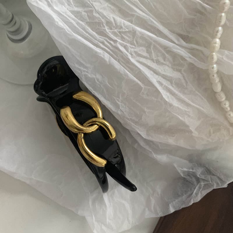 Middle Ancient Flavor ~ Ancient Gold Texture Ponytail Clip Exquisite Hair Grasping Tie Hair Short Hairpin Back Head Disc Hair Korean Hair Accessories