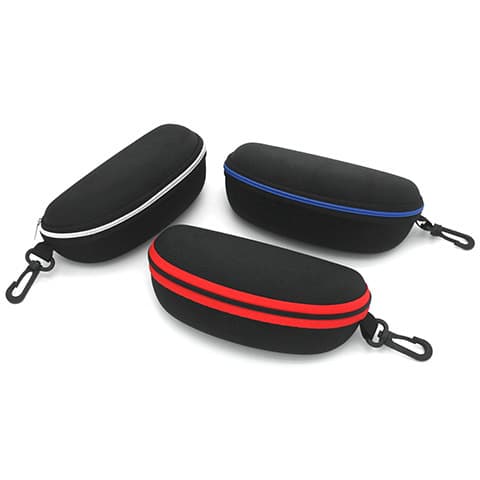 Unisex Sunglasses Case Eva Zipper Bag Large Compression Sunglasses Case Hook Black Glasses Case Portable