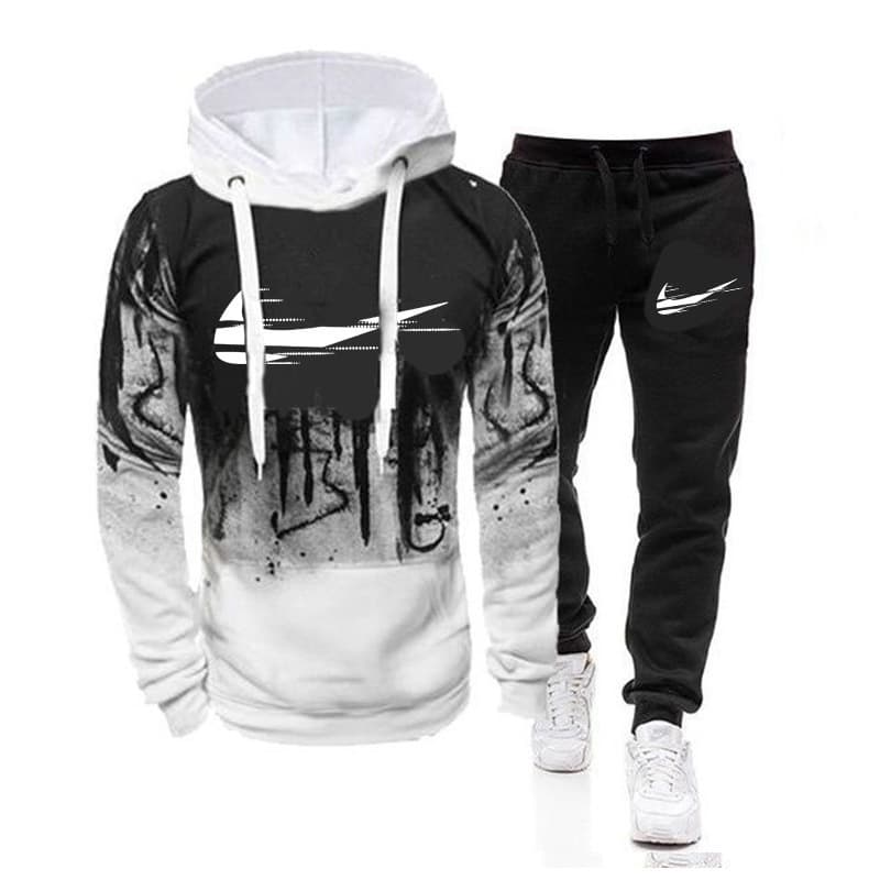 PQ 2023 automne hiver hommes costumes imprimés à capuche décontracté sport chandail costumes