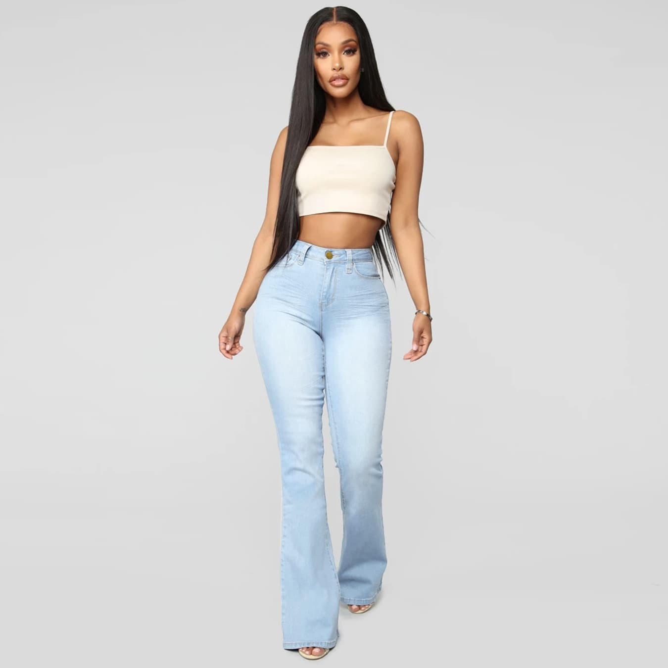 Women's Clothing High Waist Stretch Slim Fit Horseshoe Pants