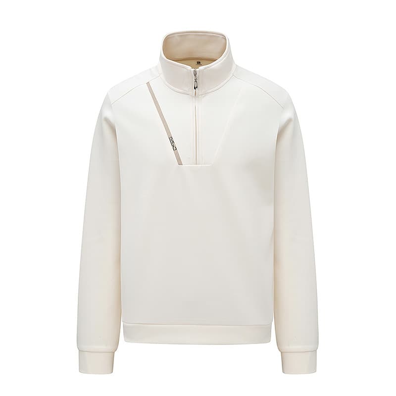 360G Air Layer Half Zipper Stand Up Collar Sweatshirt For 2024 Autumn And Winter New Item Men's Pullover Long Sleeved