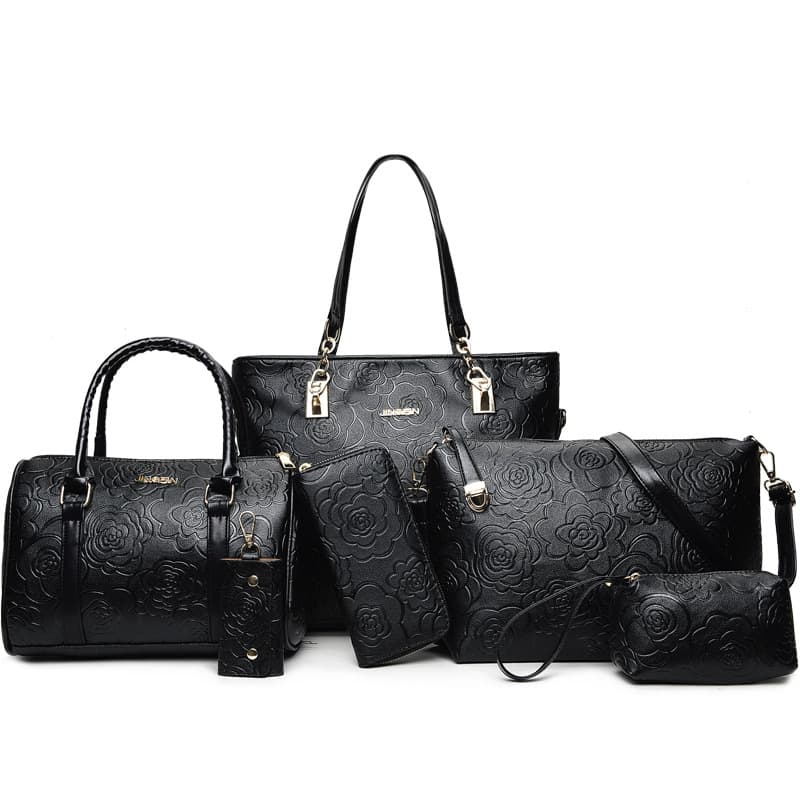 Handbag Set For Women Rose Bag 6-piece Korean Fashion One-shoulder Crossbody Handbag For Women