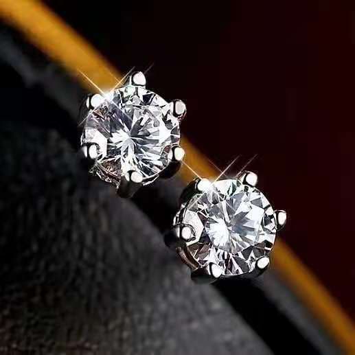 Bague six griffes en argent pur 990 sertie de diamants, style hip-hop, zircon, unisexe, mode urbaine, polyvalente et élégante.