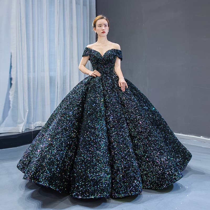 Women's Clothing bridal wedding dress for women color changing sequin prom costume one shoulder tutu skirt for adults