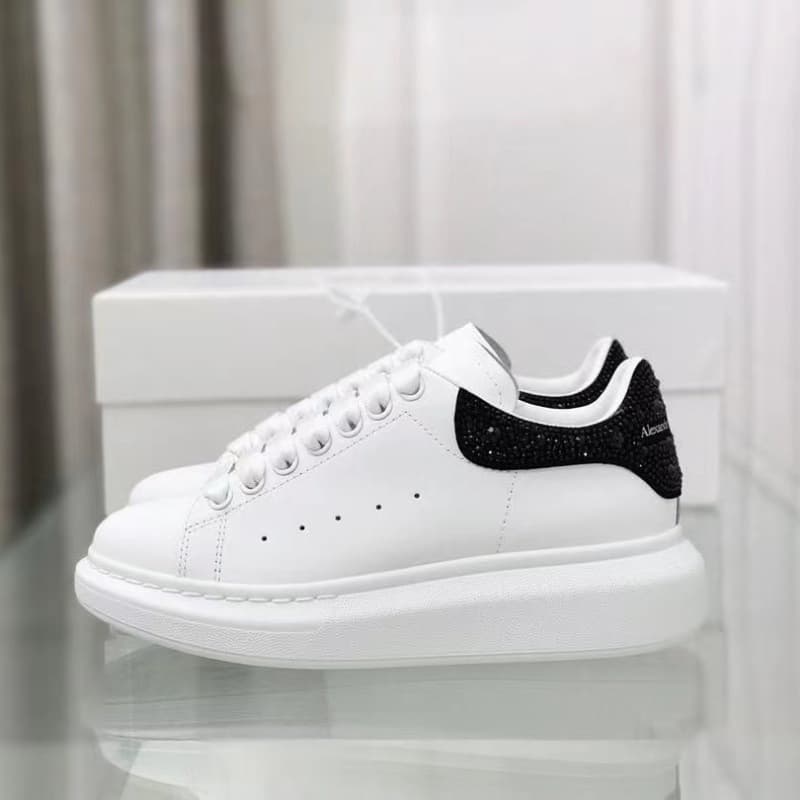 Chaussures à plateforme Graeme en cuir véritable pour couple, unisexe, avec strass incrustés, diamant noir, célébrité, nouveau style