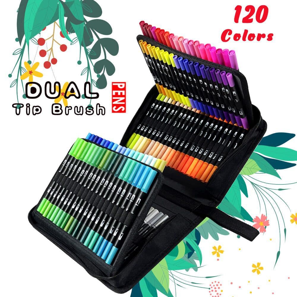 120 color 72 color 60 color soft head hook line double head watercolor pen set art painting supplies Children's Painting materials