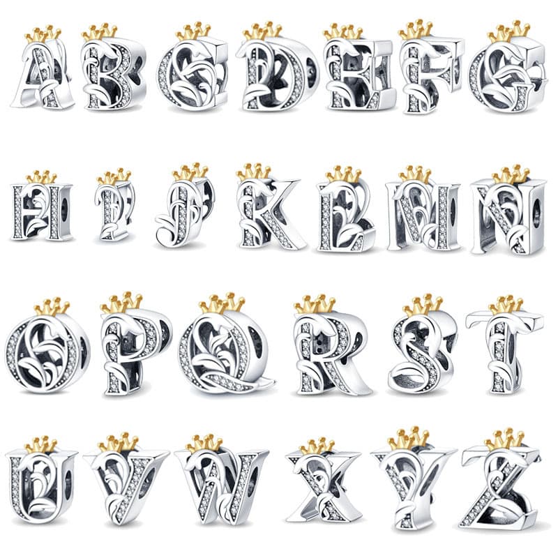 Women's Jewelry Original Letter Pendant Beads Creative Personalized DIY Jewelry Accessories Bracelet Copper Plated 925 Silver