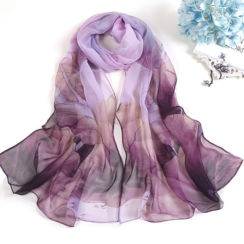 Silk Scarf: Lightweight and Colorful Scarf for Women, Perfect for Spring and Summer Style and Sun Protection.
