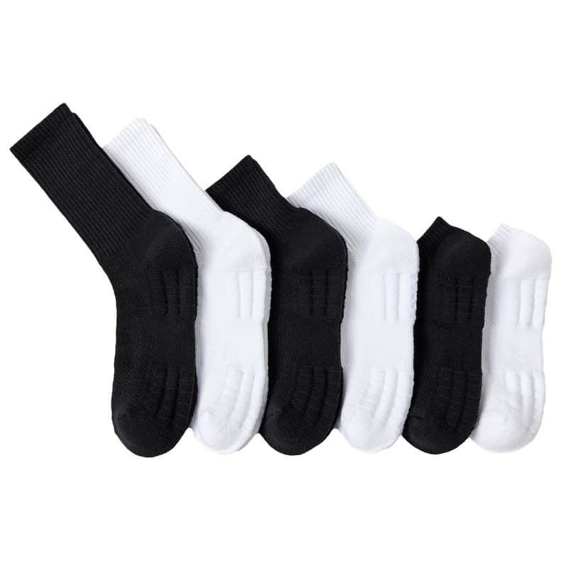 Men's High-Cut Basketball Socks With Cushioned Terry Sole - Breathable Cotton Blend For Sports & Running - Unisex Crew & Knee-High Socks