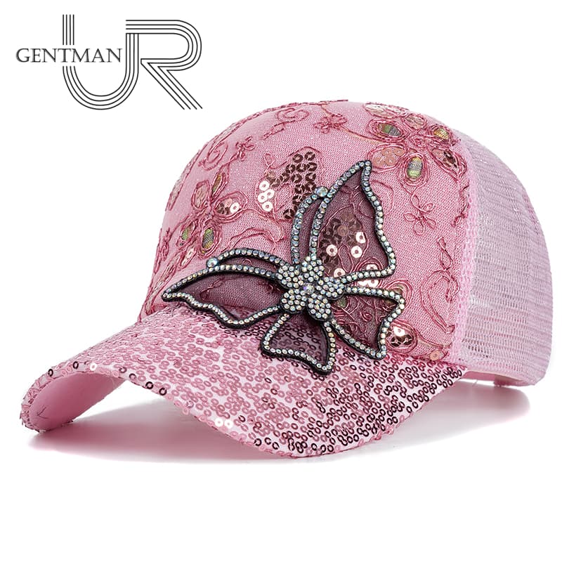 New Fashion Women's Cap Butterfly Flower Pendant Baseball Cap Female Outdoor Adjustable Streetwear Summer Trucker Hat