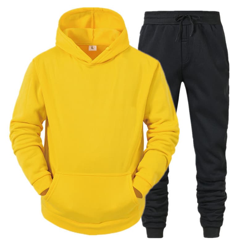Unisex Fleece Hoodie And Jogger Set - Soft Cotton Blend Pullover With Pocket, Casual Loungewear For Men & Women