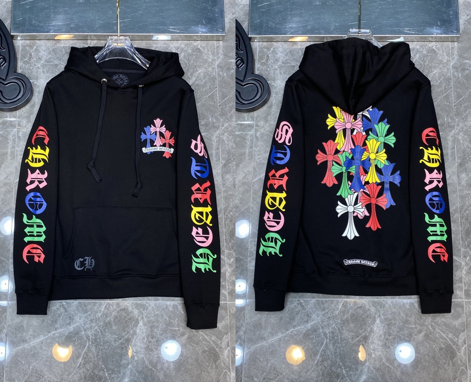 Sweat à capuche Chrome Hearts Cross, version correcte 25ss, polyvalent et tendance, vente en gros