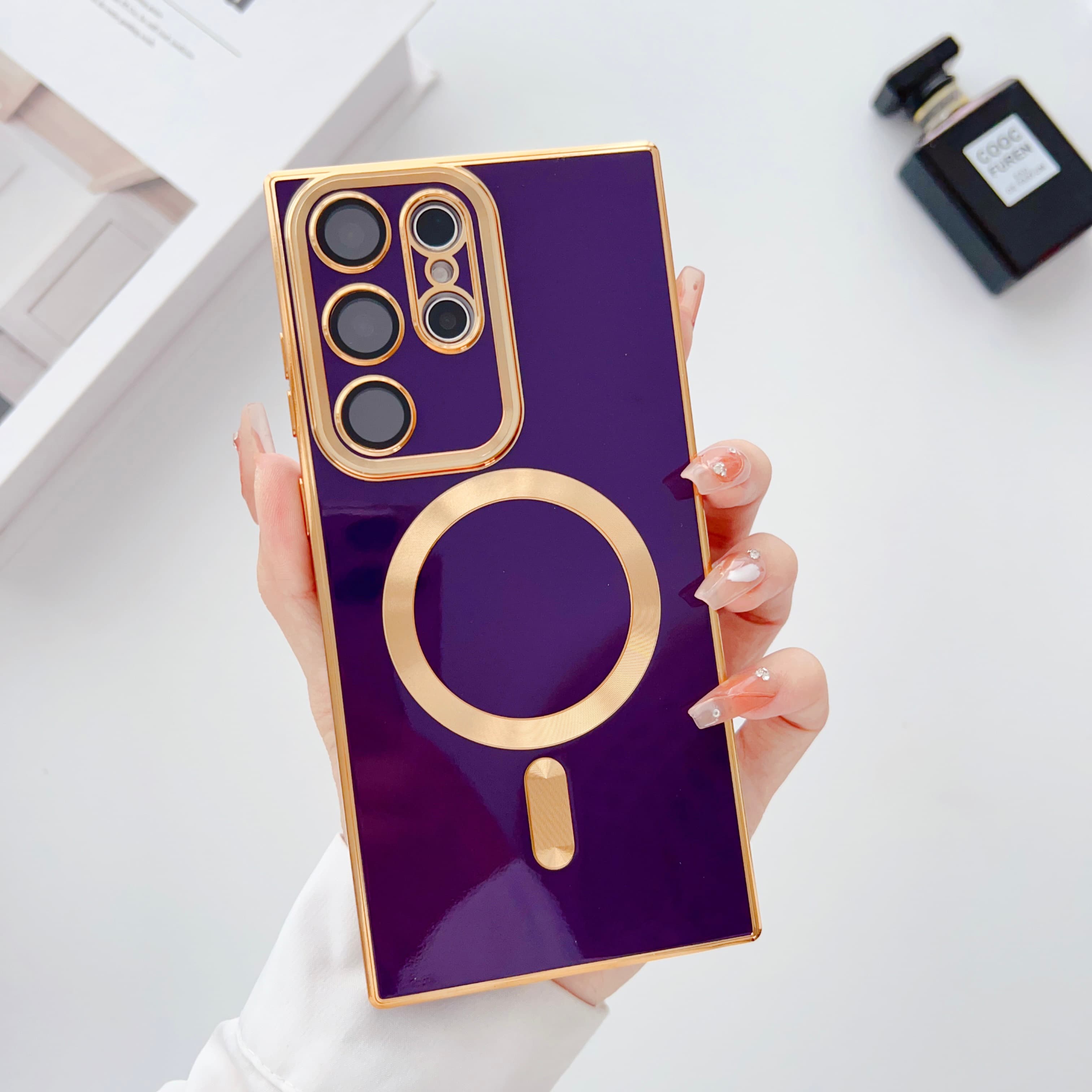 Luxury Electroplated Magnetic Magsafe Wireless Charge Case For Samsung S21 S22 S23 Plus S21Ultra S22Ultra S23Ultra Soft Silicone Shockproof Cover