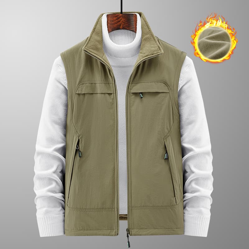 Gilet de pêche pour homme à séchage rapide avec de multiples poches - Veste sans manches légère en nylon pour les activités de plein air et les