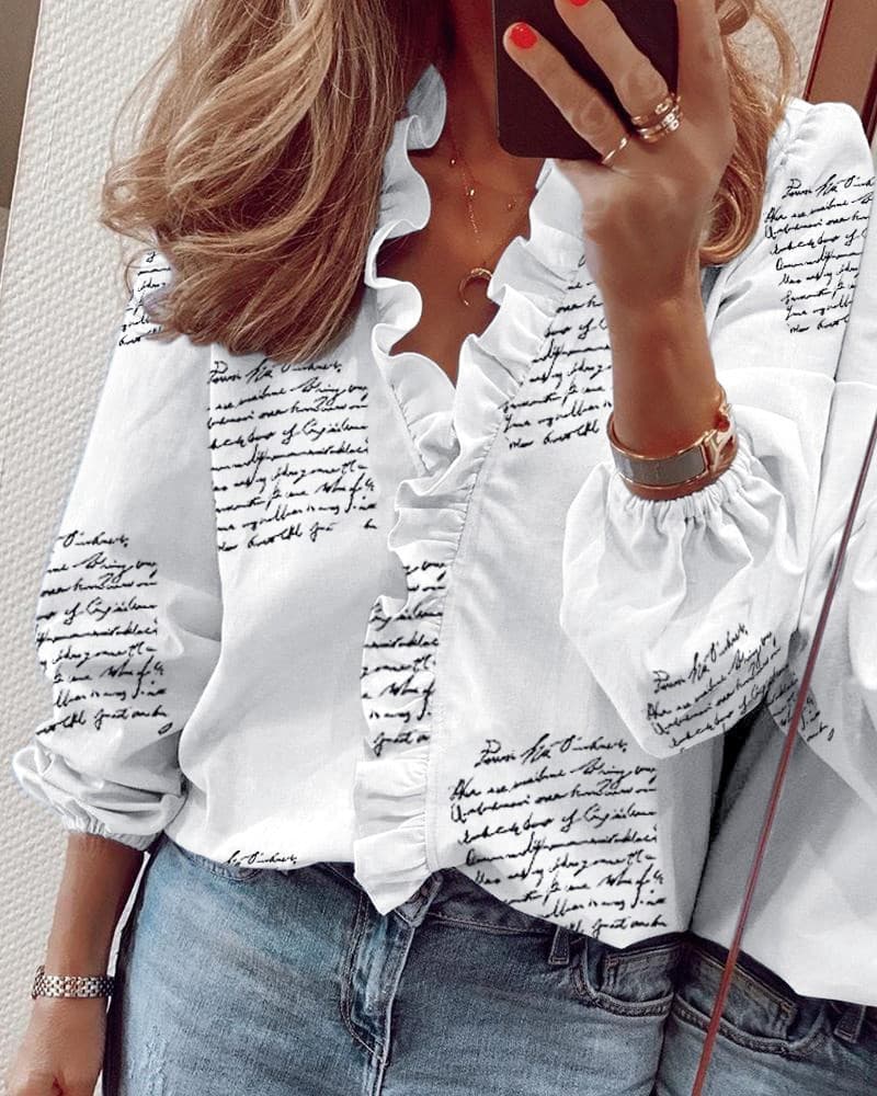 Women's Clothing long-sleeved ruffled shirts women's shirts