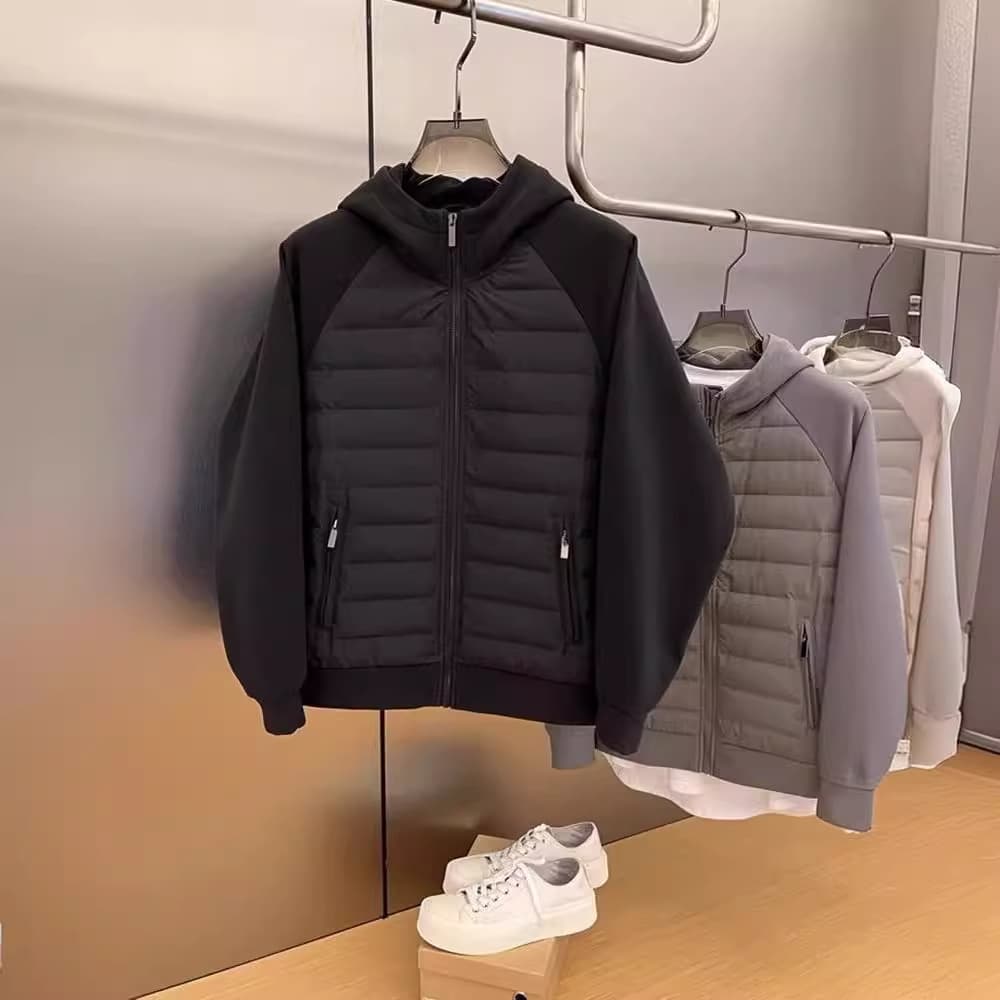Men's Clothing Winter New Trend Thin Cotton Coat Men Loose Versatile Casual Hooded Solid Color Splicing Couple Jacket Men