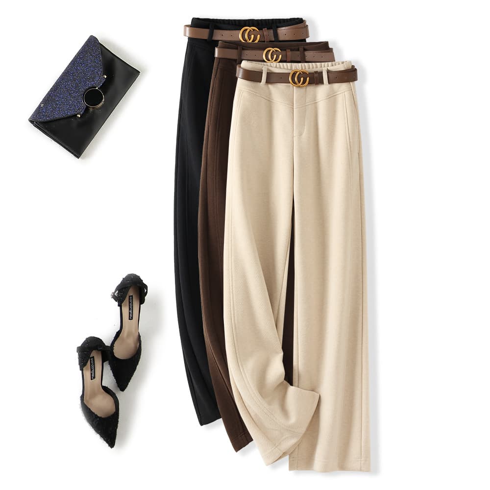 Women's Clothing Woolen Casual Pants Versatile Temperament Thickened Suit Pants